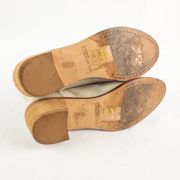 Anthropologie Matiko Mylvia Tan Suede Front Zip Ankle Boots Womens 6 - Picture 14 of 16